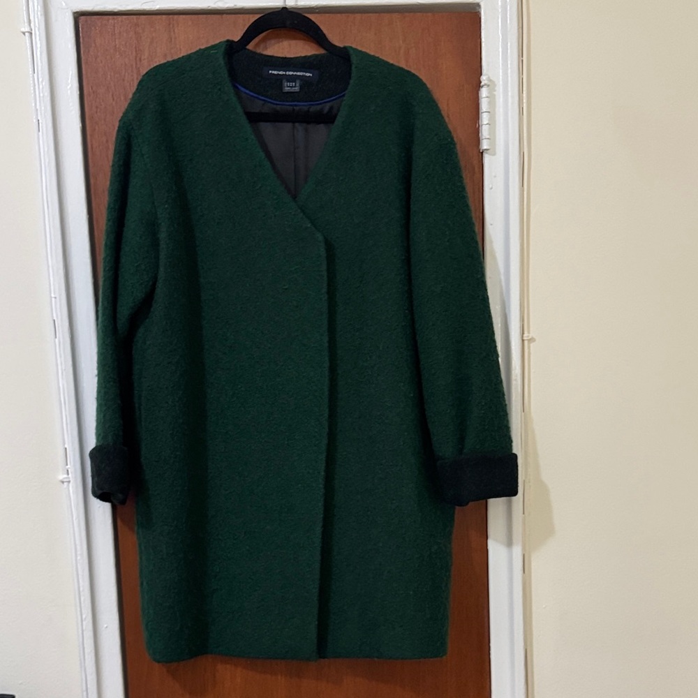 French Connection Dark Green Wool Coat
